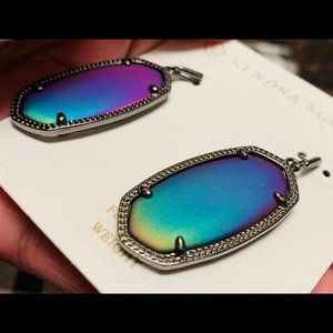 Kendra Scott LE Matte Galaxy Glass Elle’s in Gunmetal
